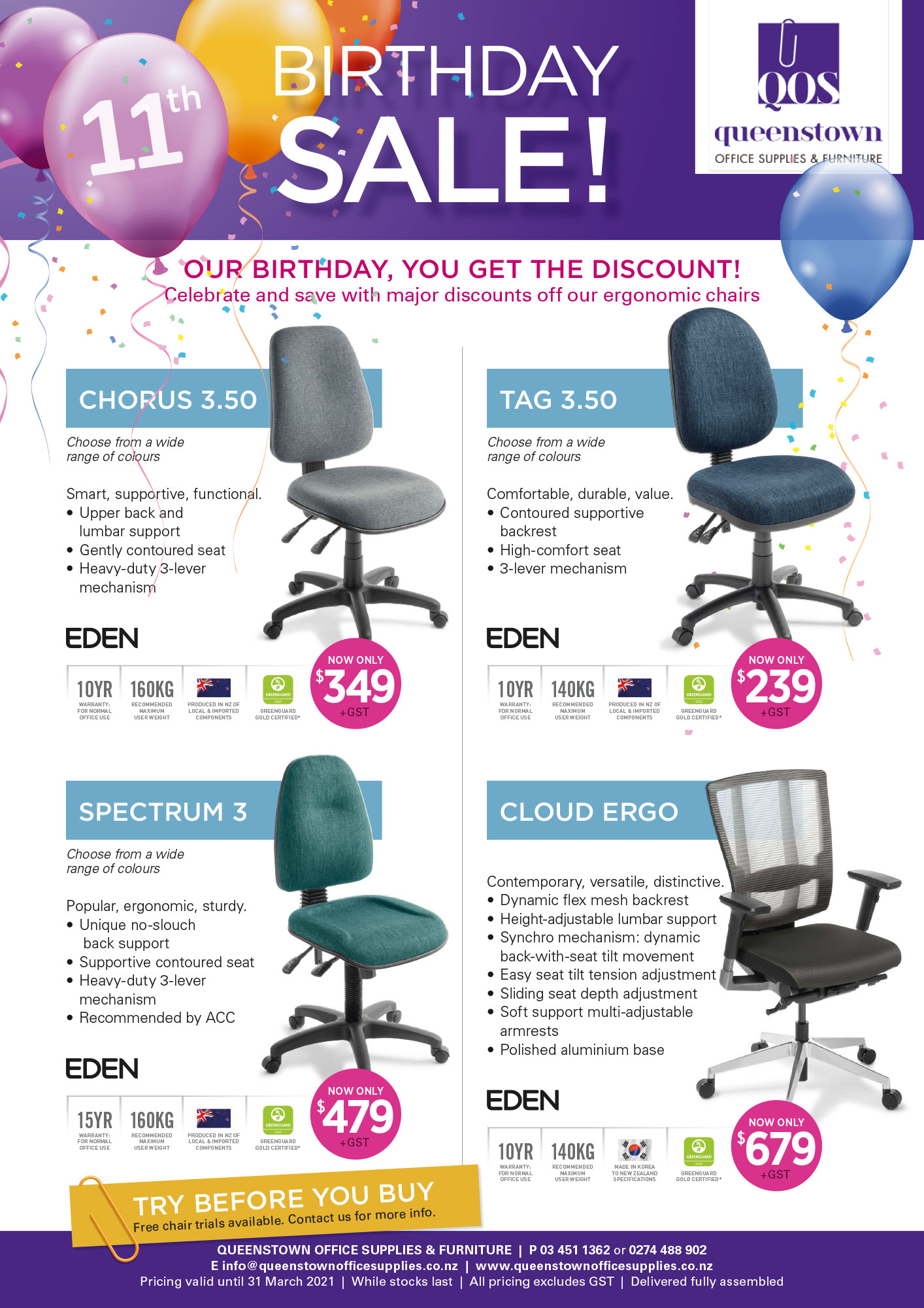 Furniture Specials & Brochures Queenstown Office Supplies and